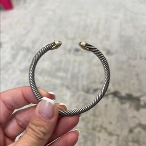 David Yurman Silver and Gold Cable Bracelet